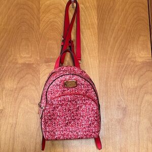 Michael Kors Red Floral Mini Backpack